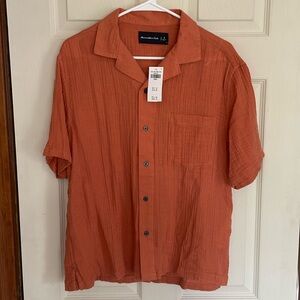 Abercrombie & Fitch Camp Collar Gauzy Button-Up